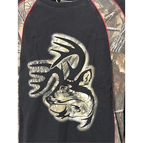 Nice Legendary Whitetails Heavy Long Sleeve Men large Black Crewneck Buck Camo S - Picture 3 of 7